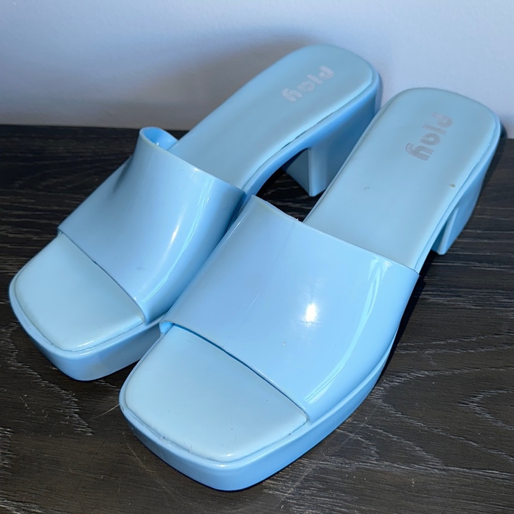 Nordstrom Rack Blue Jelly Mules Size 9